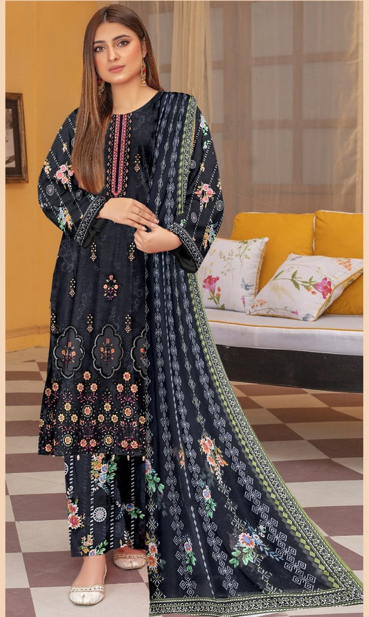 Marwa Luxury Applic Print Lawn D-03 Vol-102