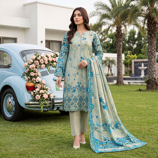 Noor-e-Nazar by MahPosh Print Embroidered Lawn 3PC D-29