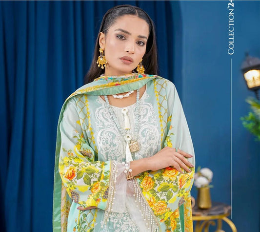 Myrameen 3PC Premium Lawn Suit by Mahposh-D2