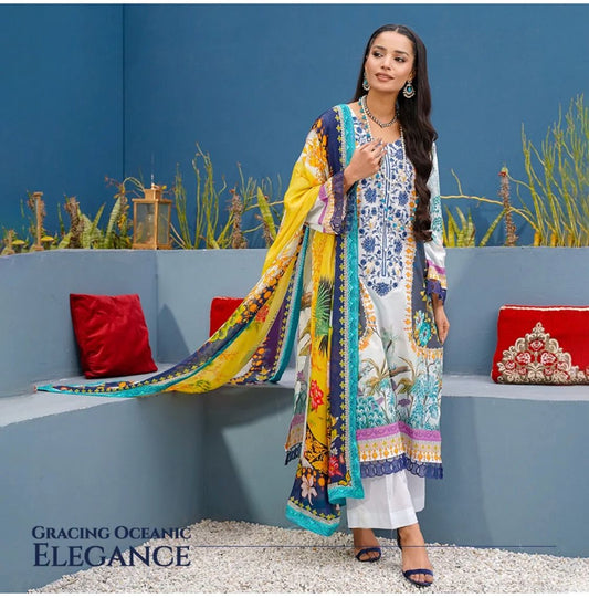 Myrameen 3PC Premium Lawn Suit by Mahposh-D5