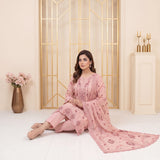 Mahroor by MahPosh Luxury Embroidered Bana Dora 3PC D-02