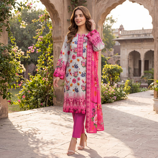 Orang Premium Printed Lawn 3 Piece – D05 Vol-16