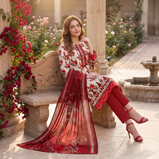 Orang Premium Printed Lawn 3 Piece – D05 Vol-16