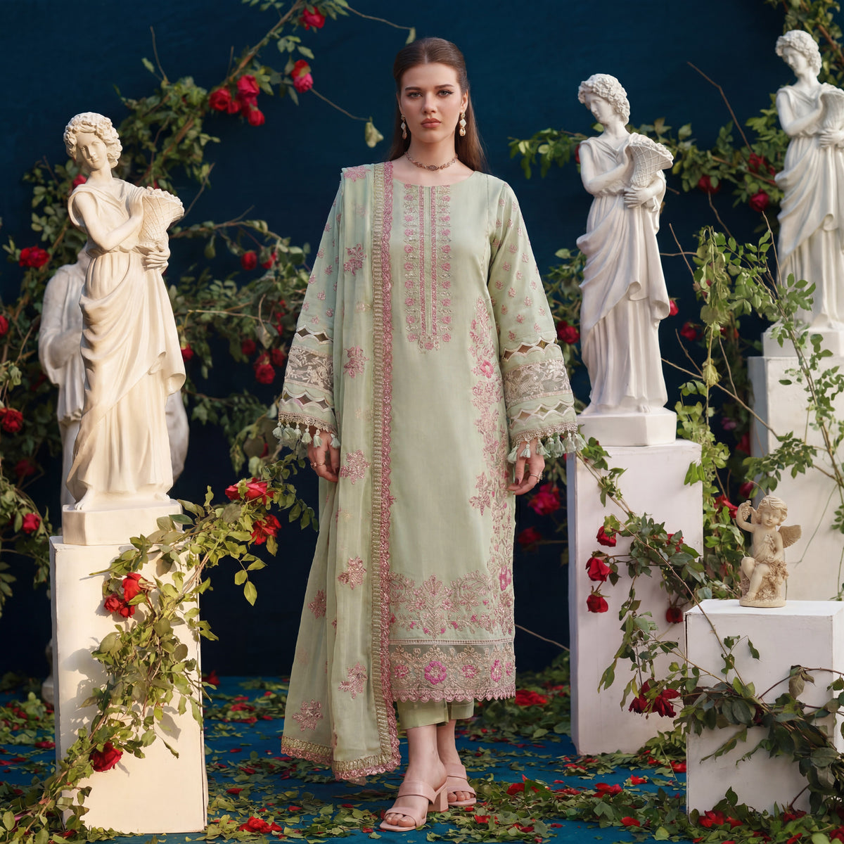 Man Mayal Signature Embroidered 3PC D02 Vol-22
