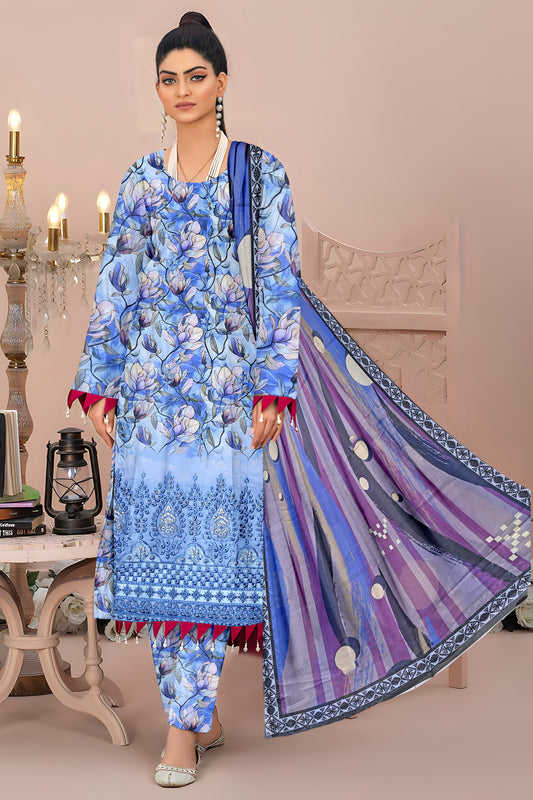 Sila Luxury Front Daman Heavy Embroidered Print Lawn D-08 Vol-104