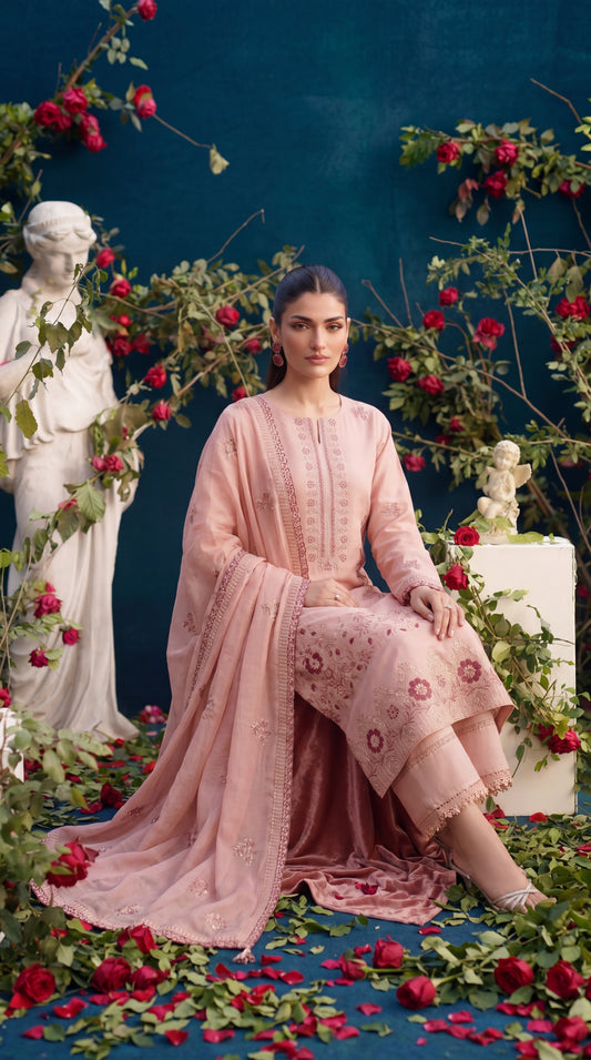 Man Mayal Signature Embroidered 3PC D02 Vol-22