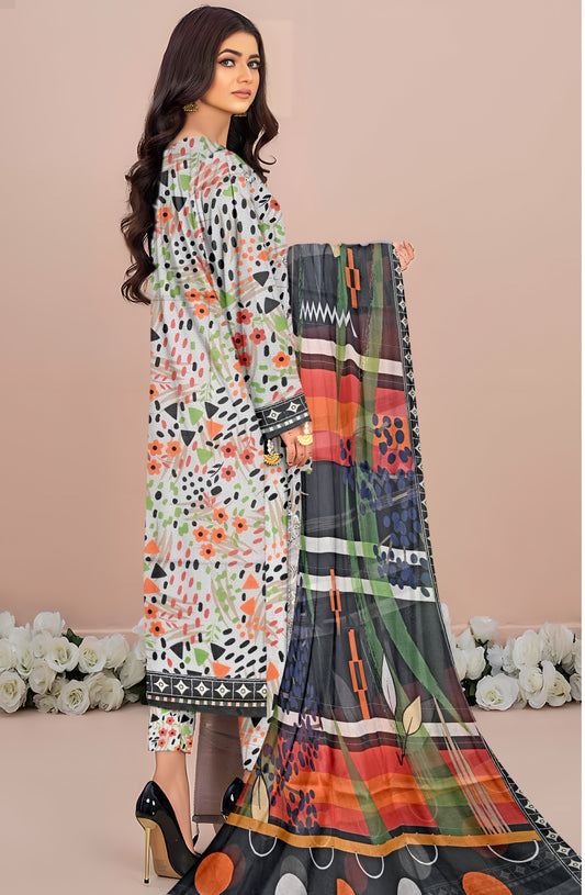 Sila Luxury Front Daman Heavy Embroidered Print Lawn D-07 Vol-104
