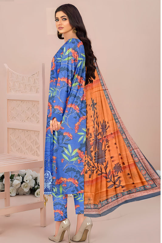 Sila Luxury Front Daman Heavy Embroidered Print Lawn D-06 Vol-104
