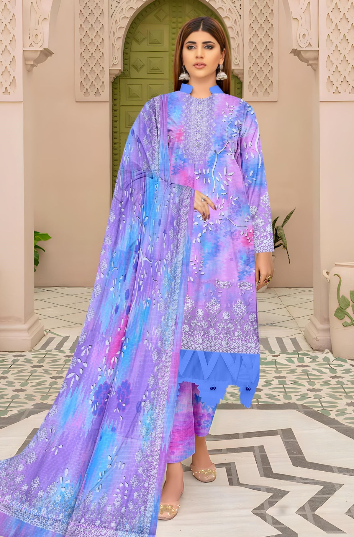 Chashni 3 Piece Doriya Printed D-17 Vol-08