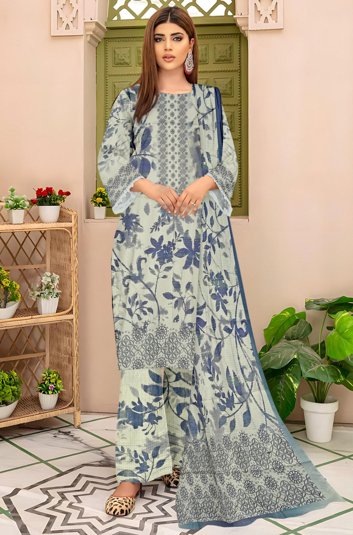 Chashni 3 Piece Doriya Printed D-18 Vol-08