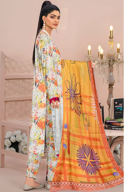 Sila Luxury Front Daman Heavy Embroidered Print Lawn D-09 Vol-104