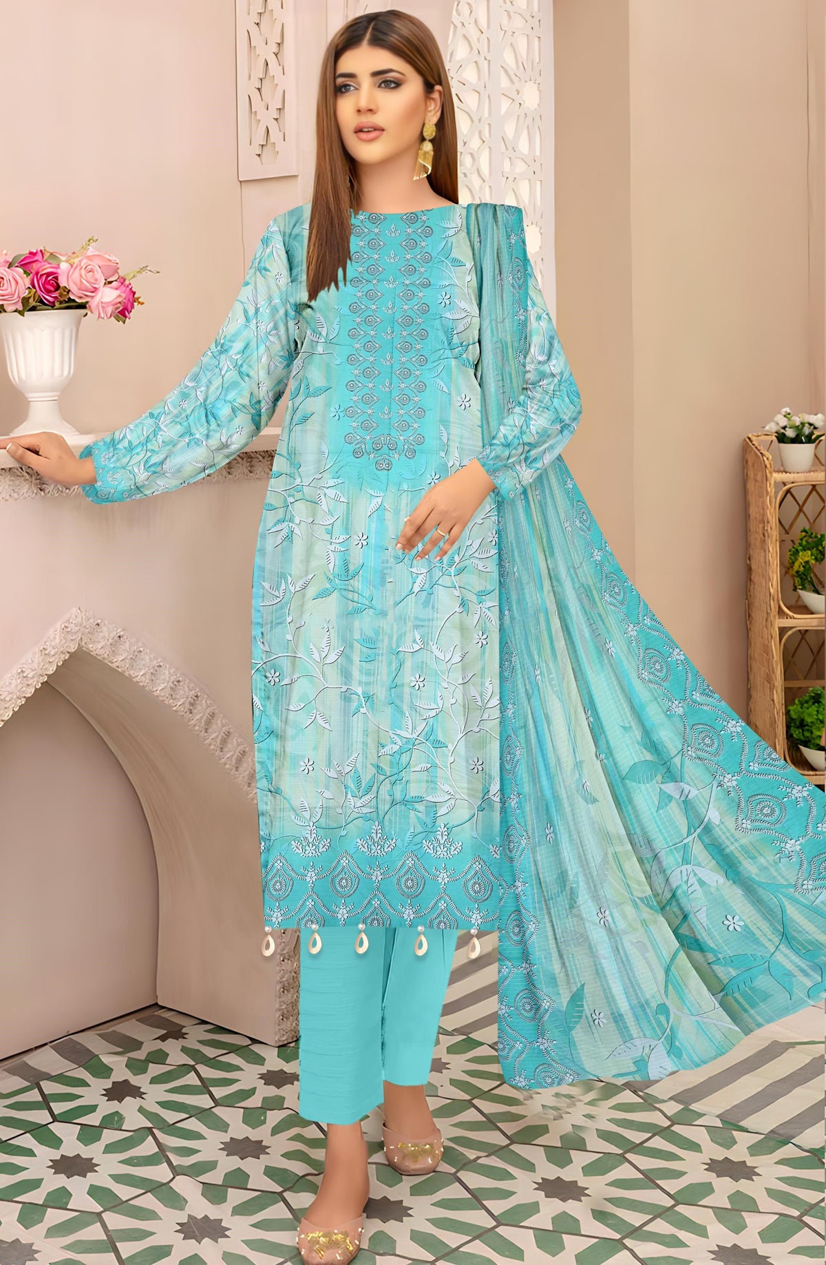 Chashni 3 Piece Doriya Printed D-11 Vol-08
