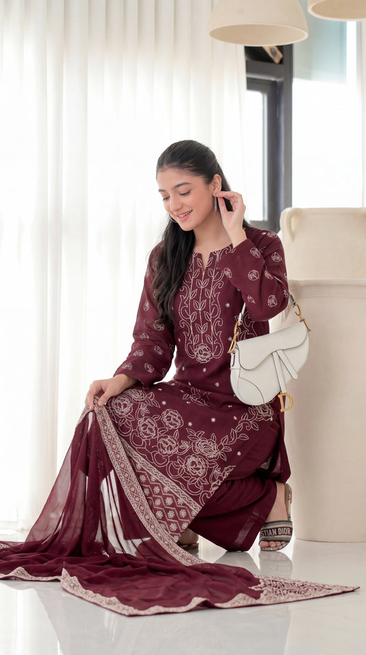 Warda Signature Embroidered 3PC – D-05 Vol-22