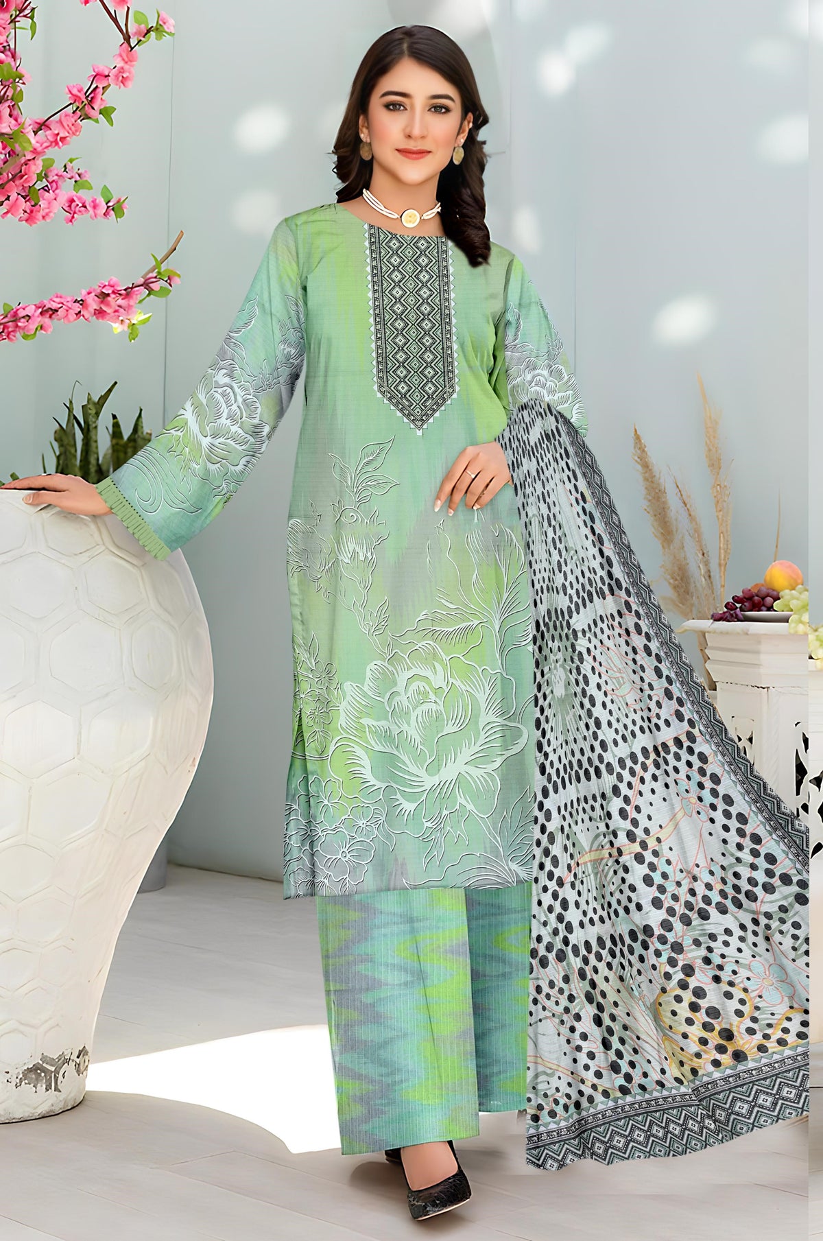 Shahswar 3 Piece Doriya Printed D-8 Vol-07