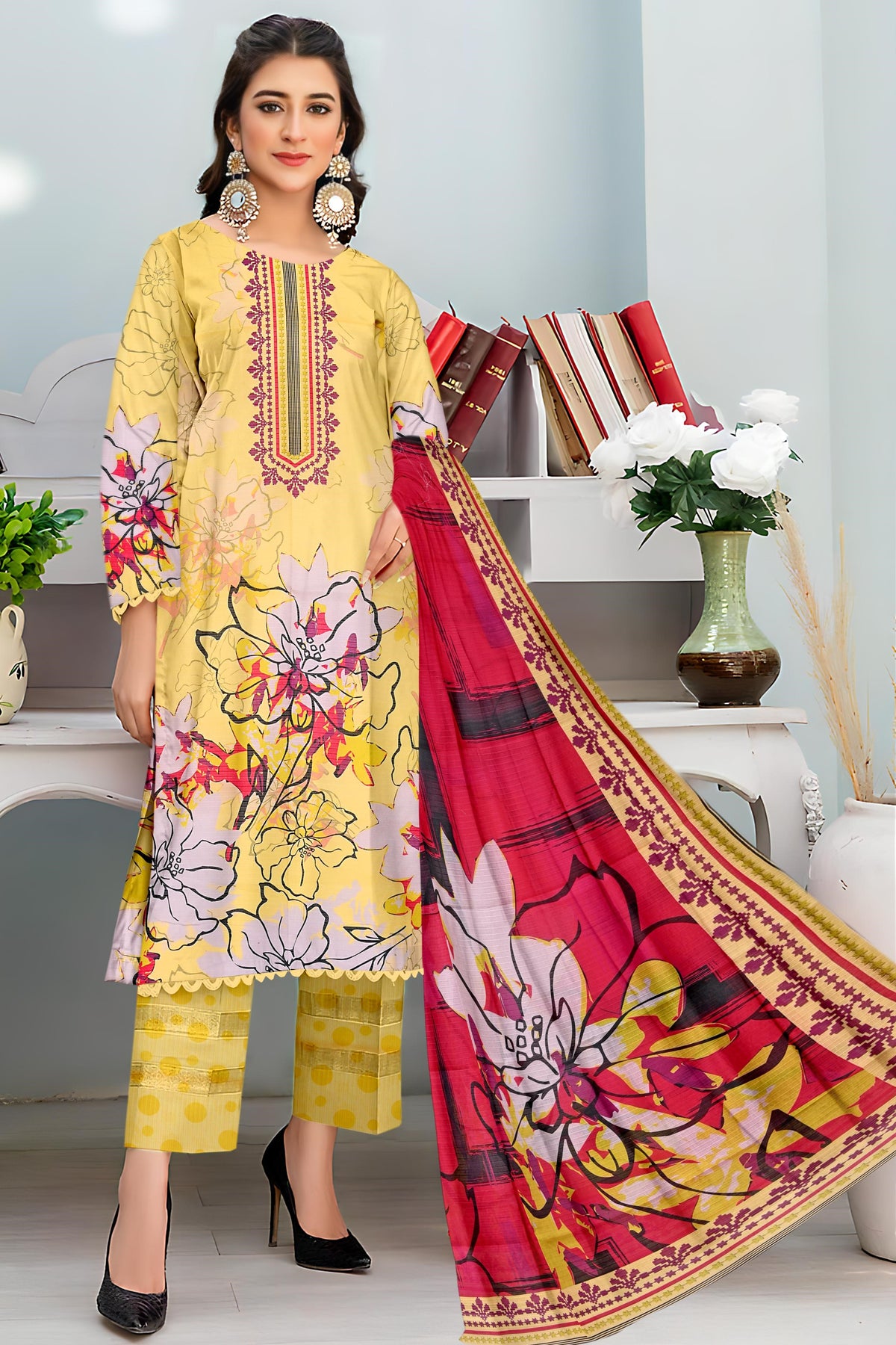 Shahswar 3 Piece Doriya Printed D-9 Vol-07