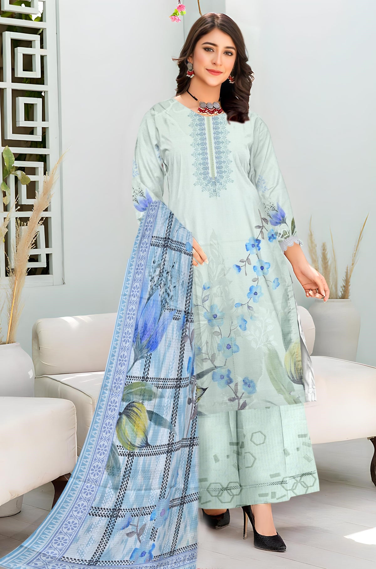 Shahswar 3 Piece Doriya Printed D-4 Vol-07