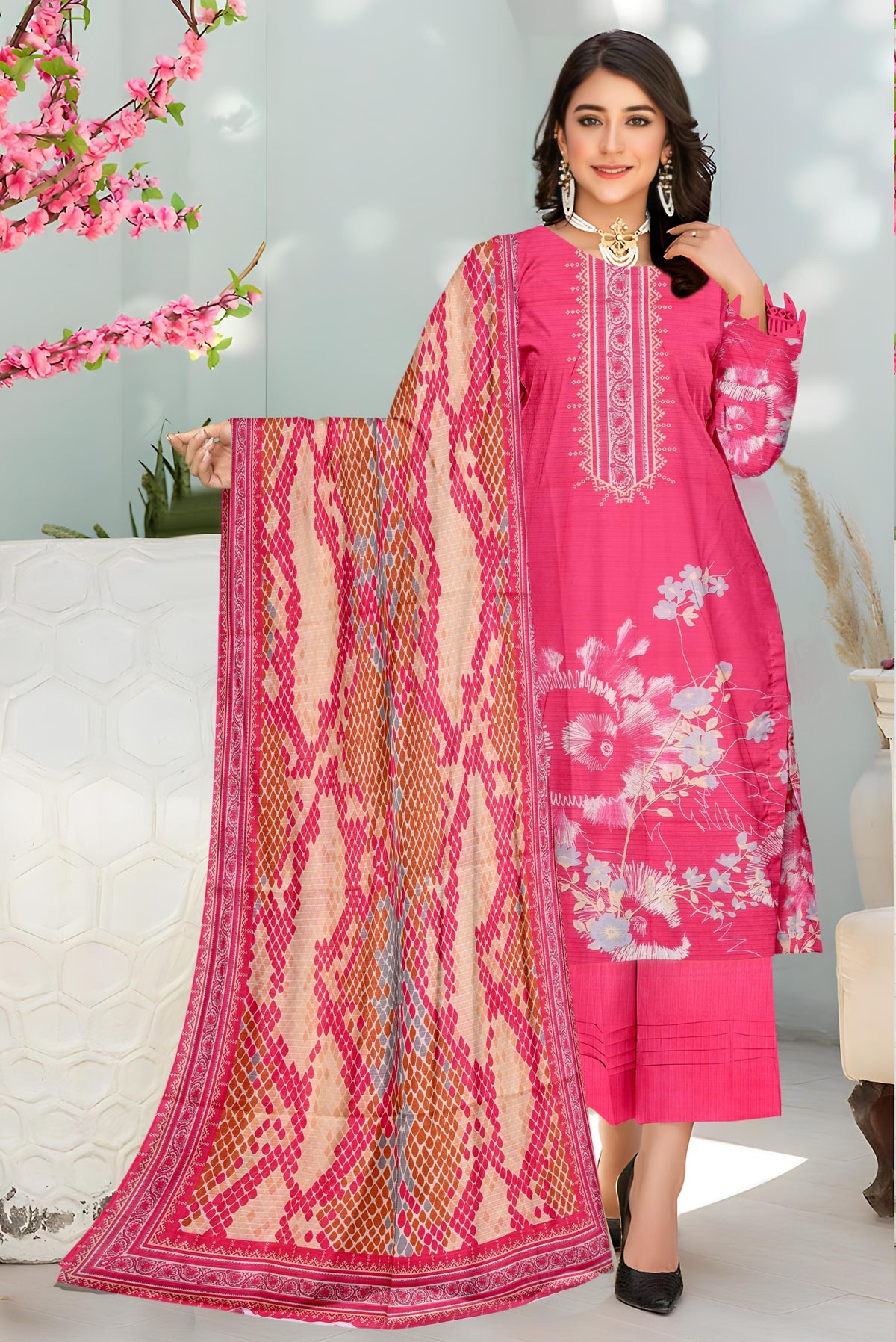 Shahswar 3 Piece Doriya Printed D-3 Vol-07