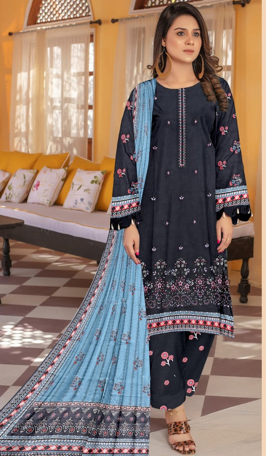 Safa Luxury Applic Print Lawn D-01 Vol-103