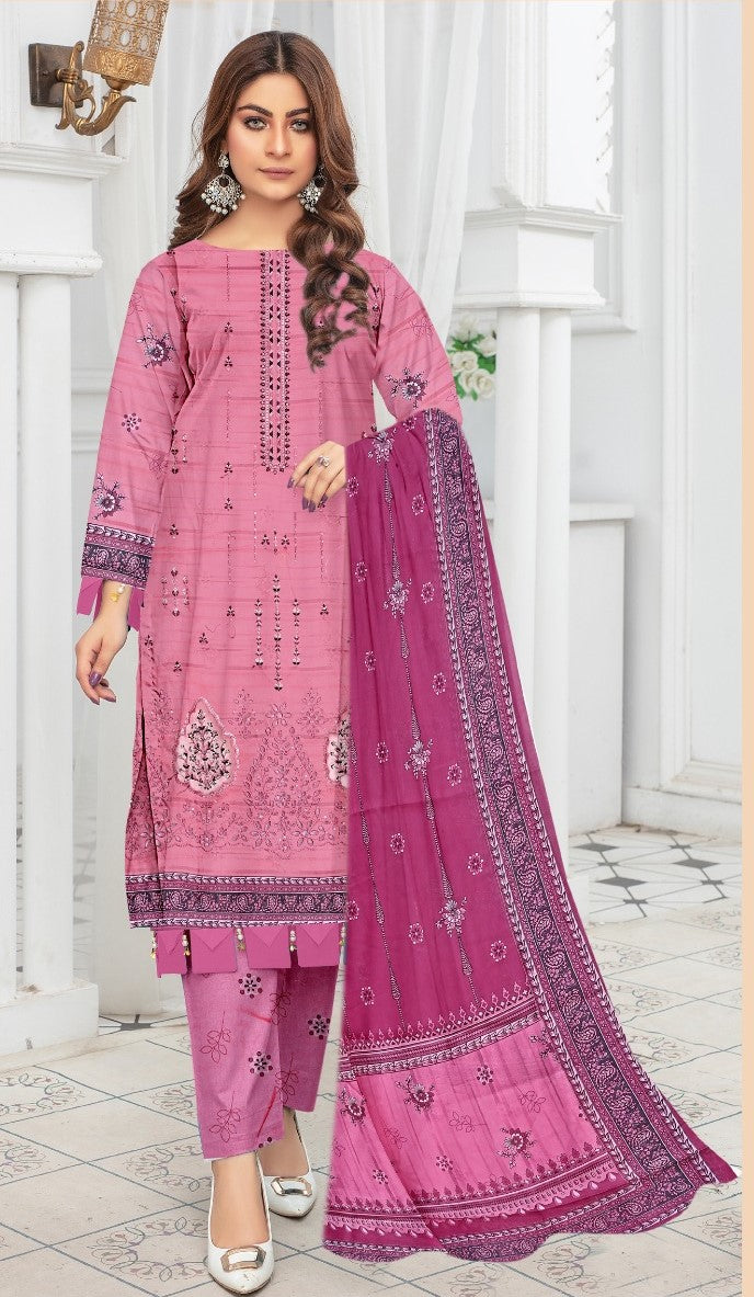 Safa Luxury Applic Print Lawn D-03 Vol-103