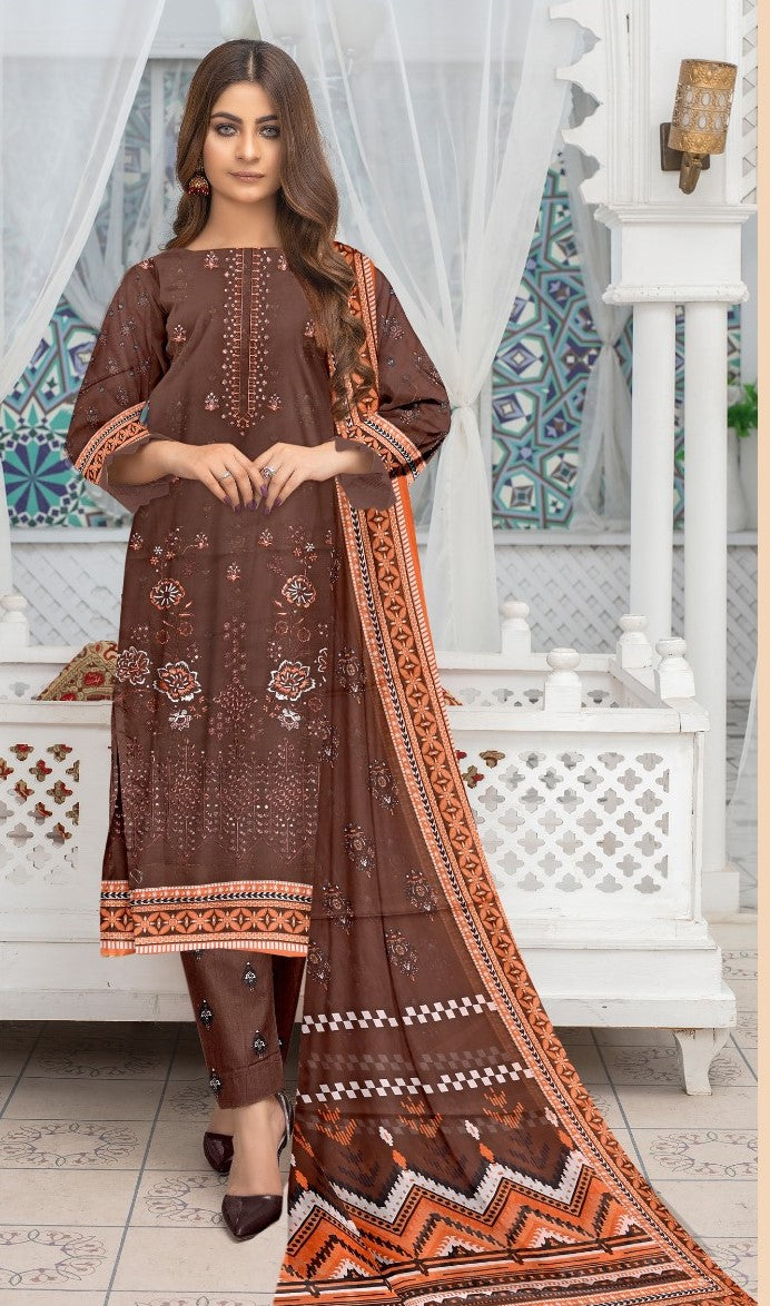 Safa Luxury Applic Print Lawn D-04 Vol-103