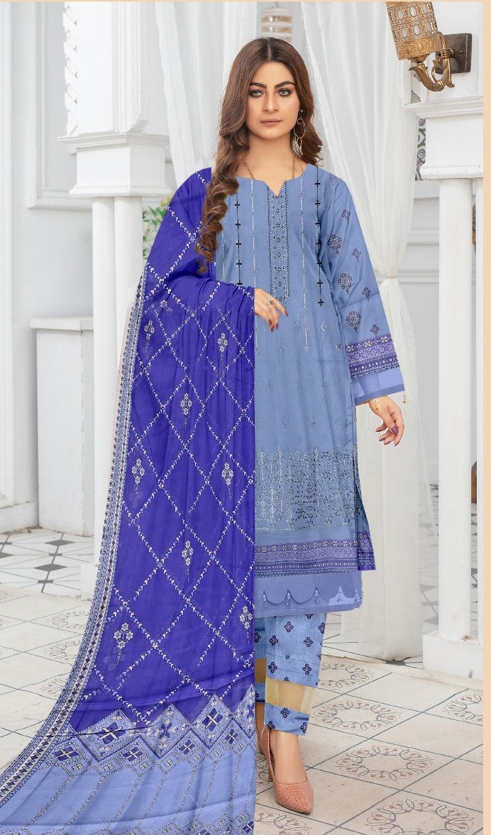 Safa Luxury Applic Print Lawn D-05 Vol-103