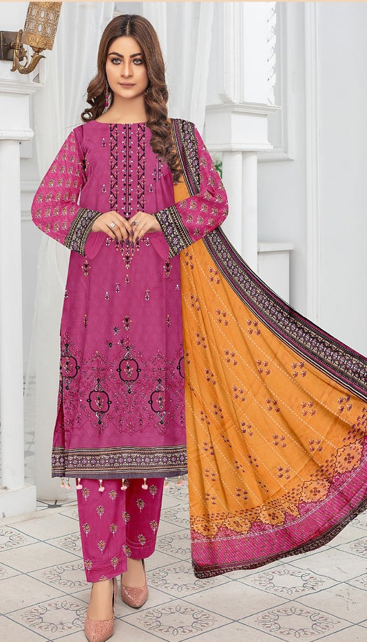 Safa Luxury Applic Print Lawn D-07 Vol-103