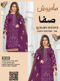 Safa Luxury Applic Print Lawn D-08 Vol-103