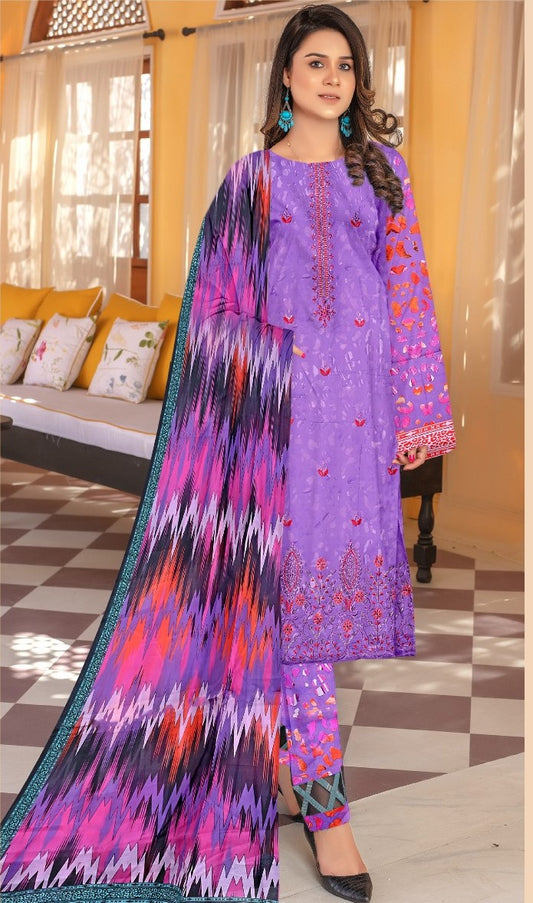 Marwa Luxury Applic Print Lawn D-07 Vol-102