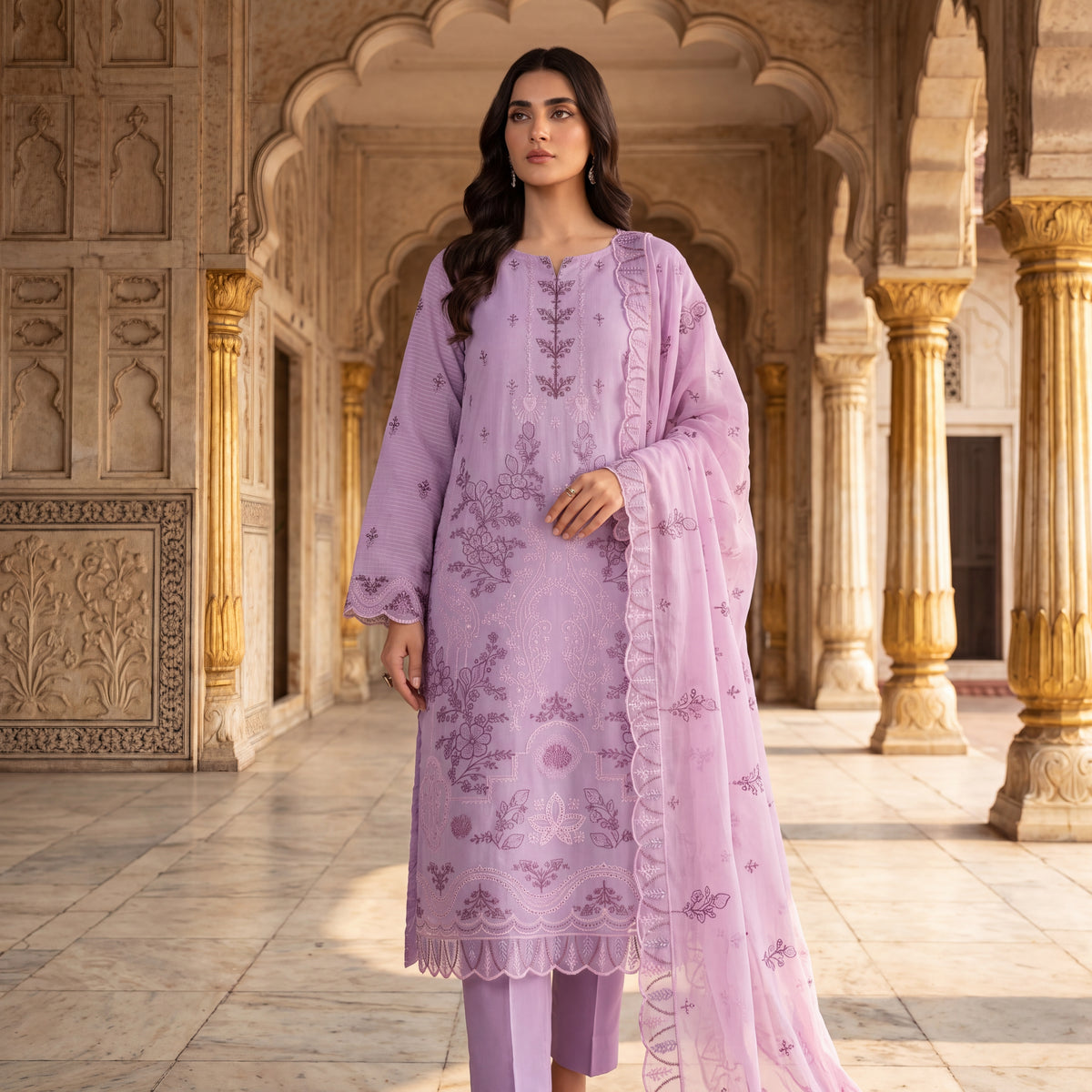 Mah-Noor By MahPosh Premium Doria Lawn Embroidered 3PC D-26