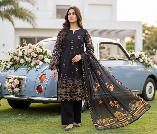 Noor-e-Nazar by MahPosh Print Embroidered Lawn 3PC D-27