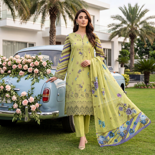 Noor-e-Nazar by MahPosh Print Embroidered Lawn 3PC D-30
