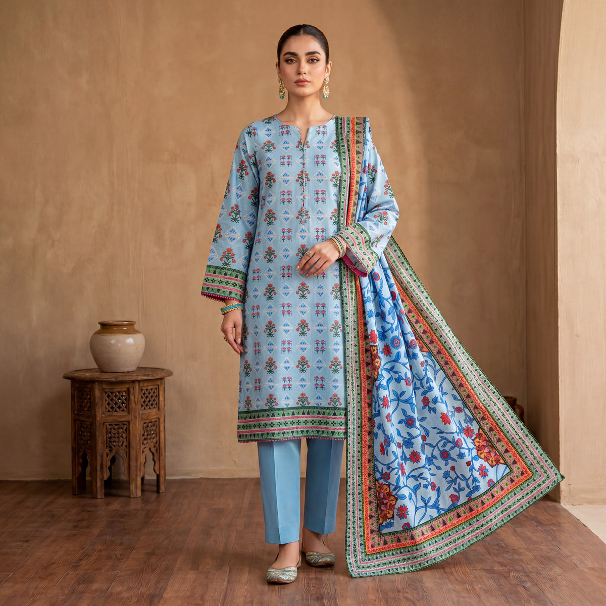 Edenrobe by MahPosh Luxury Printed Lawn 3PC D-33