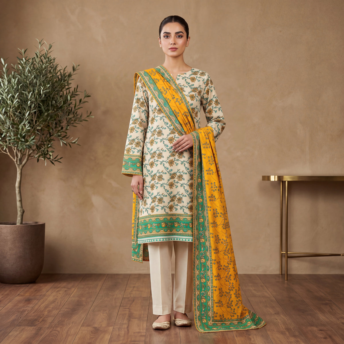 Edenrobe by MahPosh Luxury Printed Lawn 3PC D-35