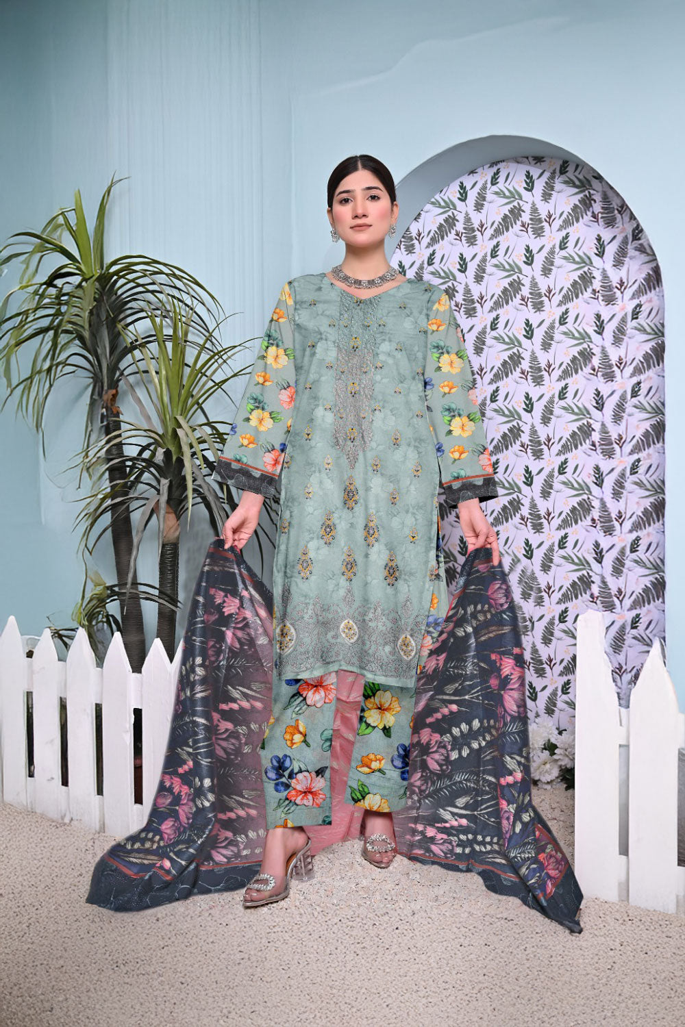 Muntaha Luxury Festive Print Lawn D-08 Vol-101