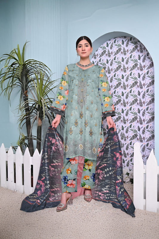 Muntaha Luxury Festive Print Lawn D-08 Vol-101
