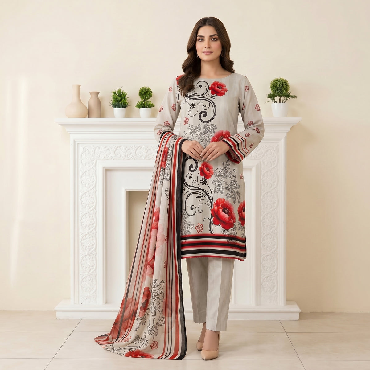 Afsana 3PC Digital Printed Lawn Suit by Mahposh-D1