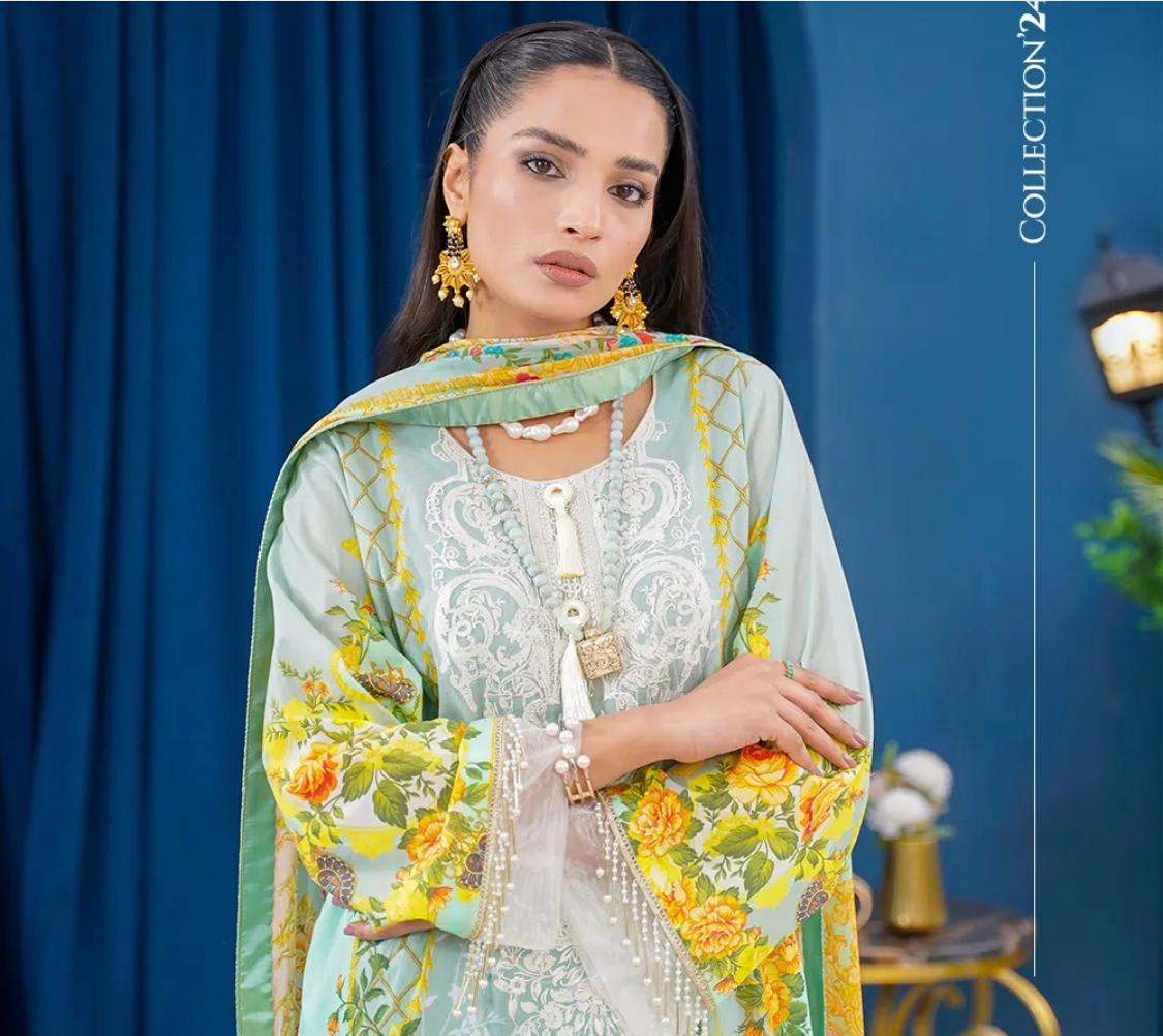 Myrameen 3PC Premium Lawn Suit by Mahposh-D2