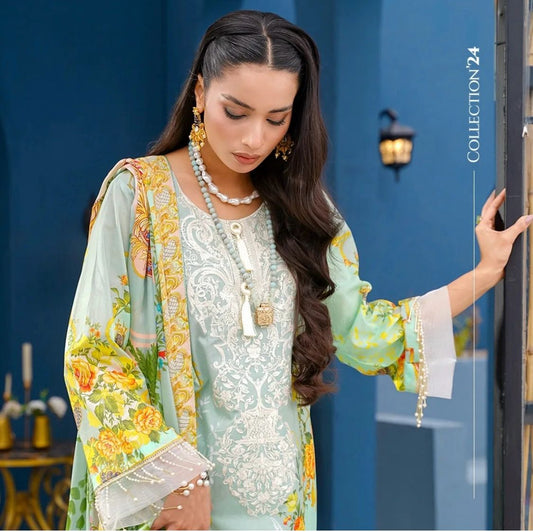 Myrameen 3PC Premium Lawn Suit by Mahposh-D2