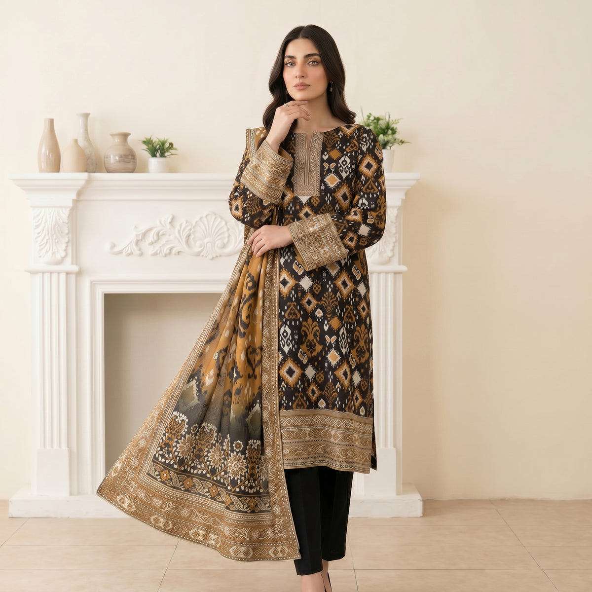 Afsana 3PC Digital Printed Lawn Suit by Mahposh-D4