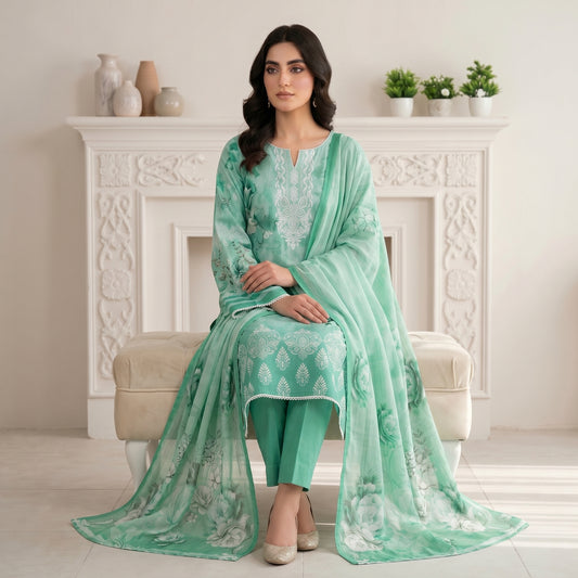 Afsana 3PC Digital Printed Lawn Suit by Mahposh-D5