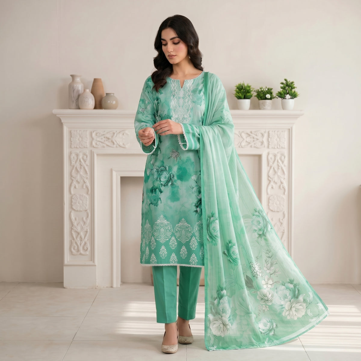 Afsana 3PC Digital Printed Lawn Suit by Mahposh-D5