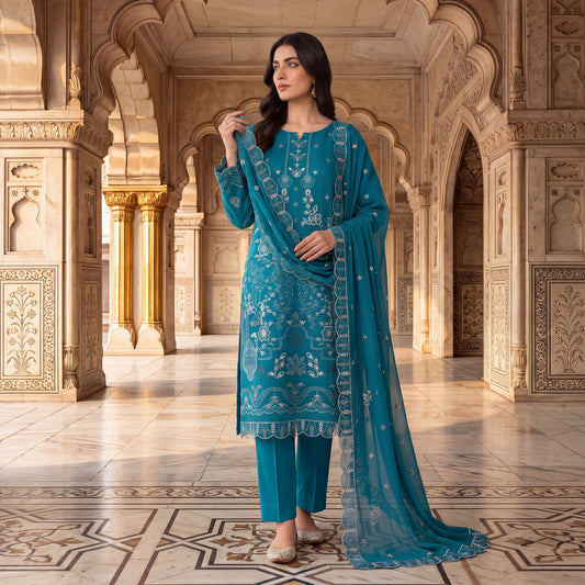 Mah-Noor By MahPosh Premium Doria Lawn Embroidered 3PC D-27