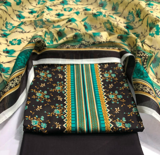 3 Piece Printed Lawn D-12 Vol 10