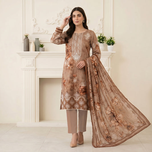 Afsana 3PC Digital Printed Lawn Suit by Mahposh-D10