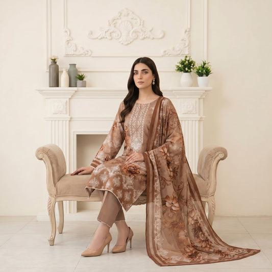 Afsana 3PC Digital Printed Lawn Suit by Mahposh-D10