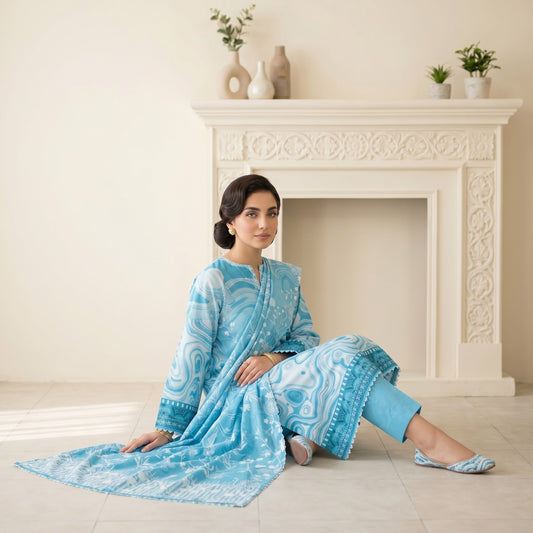 Afsana 3PC Digital Printed Lawn Suit by Mahposh-D12