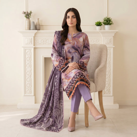 Afsana 3PC Digital Printed Lawn Suit by Mahposh-D13