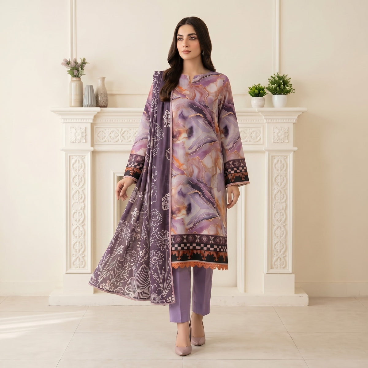 Afsana 3PC Digital Printed Lawn Suit by Mahposh-D13