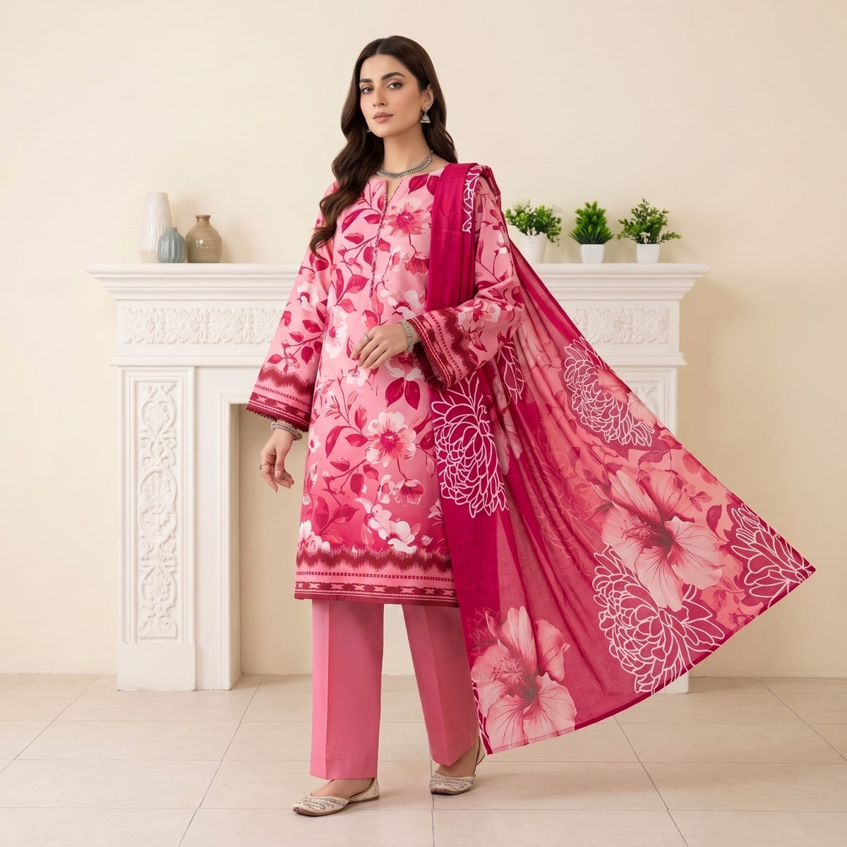 Afsana 3PC Digital Printed Lawn Suit by Mahposh-D65