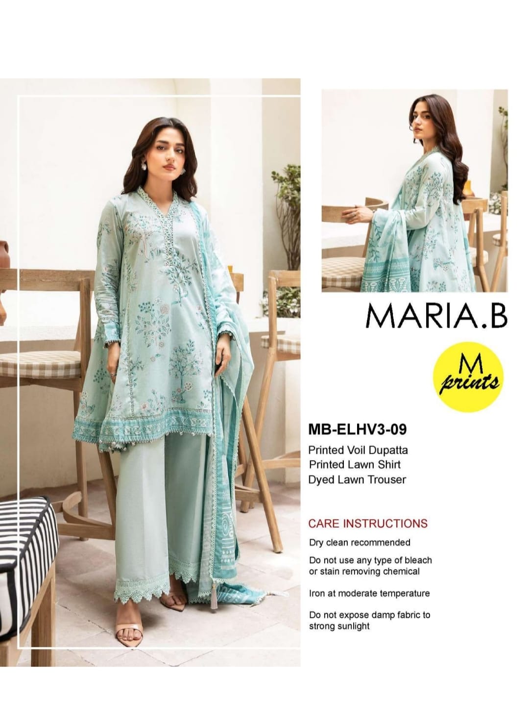 Maria B 3PC Lawn Suit by Mahposh-D60
